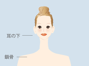 デコルテから上